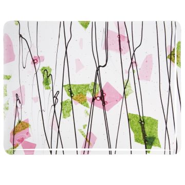 4114-00 Spring Green and Deep Pink on Clear  