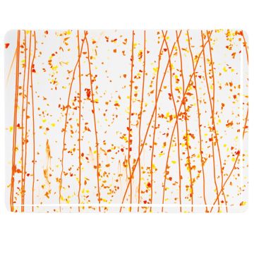 4211 Clear with frits red orange/yellow stringer streamers