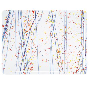 4223-00 Yellow, Blue, and Red Frit, Blue Streamers