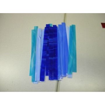 glasstroken 2x30 cm blauw mix per 10 stuks