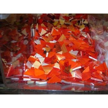 300 gr glasmozaiek oranje tinten