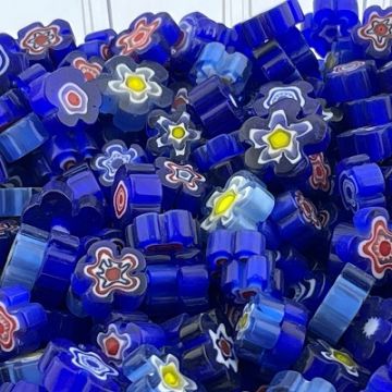 Blauwe bloemen millifiori mix 