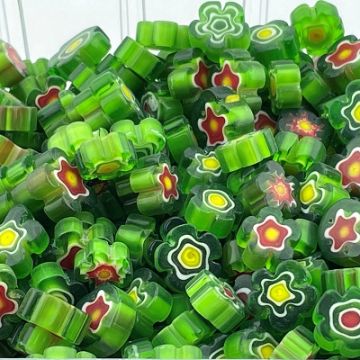 groene bloemvormig millifiori 