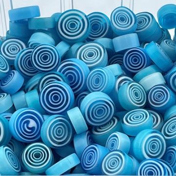 zeeblauwe swirl millefiori 