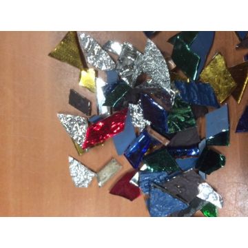 300 gr glasmozaiek silvercoat / van Gogh/ Gekleurde spiegelmix 