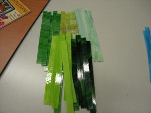 glasstroken 2x30 cm groen mix per 10 stuks