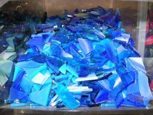 300 gr glasmozaiek blauw tinten