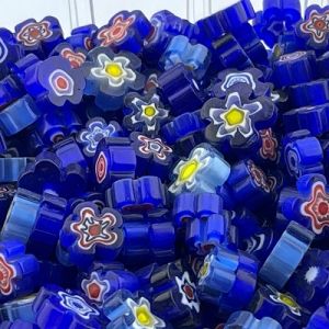 Blauwe bloemen millifiori mix 