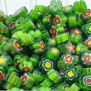 groene bloemvormig millifiori 
